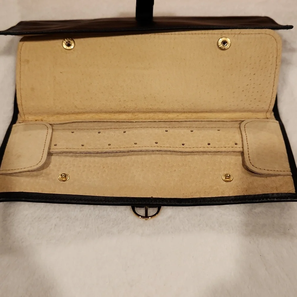 Livingstone London Black Leather Jewelry Roll - Picture 4 of 6